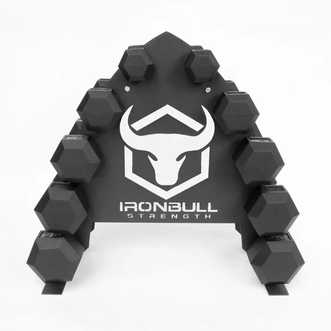 Hex Dumbbell Set with Rack | 5-25LB + A-Frame