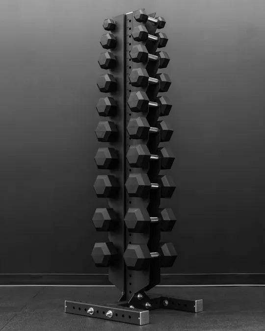 5–50 LB Rubber Hex Dumbbell Set