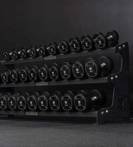 Dumbbell set with rack