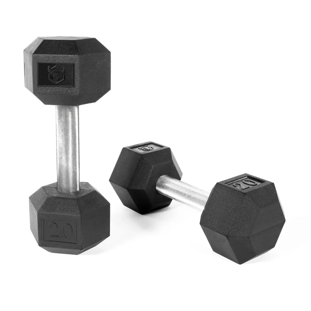 Iron Bull Strength Rubber Hex Dumbbells